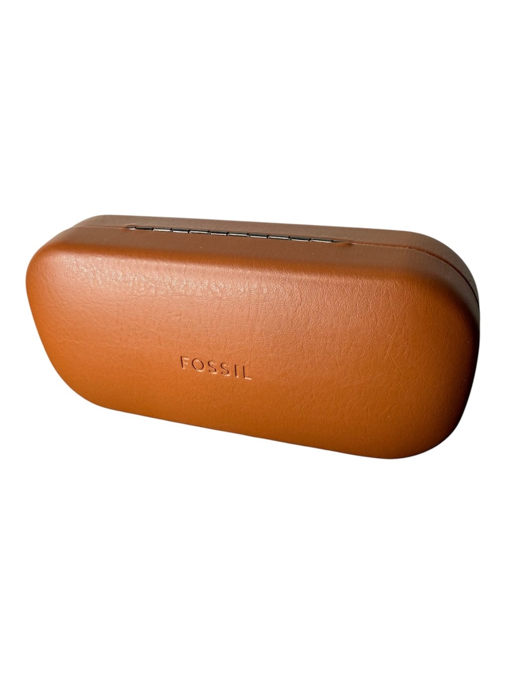 FOSSIL Tan Leather Hard Clamshell Sunglasses Eyewear Glasses Case